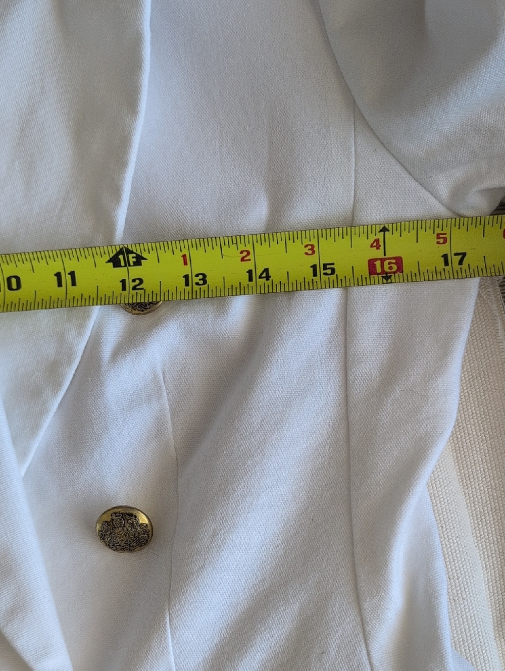 Banana Republic Factory White Double-Breasted Cotton Blazer with Gold Buttons 4 - Picture 16 of 16